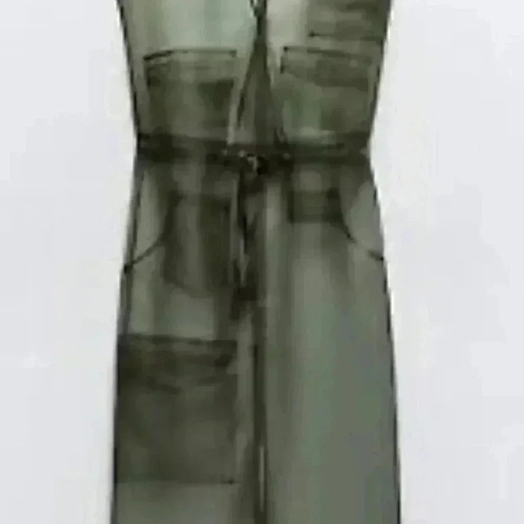 Zara Green Organza Dress XXL - Picture 3 of 8